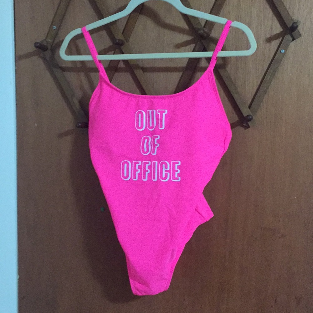 Hot pink one piece swimsuit